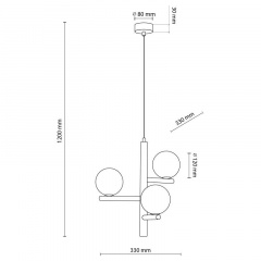 Люстра TK Lighting Estera 33x120 см Бежево-чорний (TK6799) Бровари