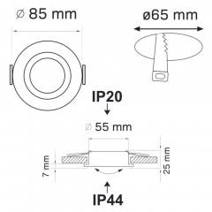 Точковий світильник Polux Neptun 8.5x8.5 см Білий (Pol322142) Київ
