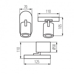 Бра Kanlux Laurin 11x7x11 см Чорний (Kan29121) Ірпінь