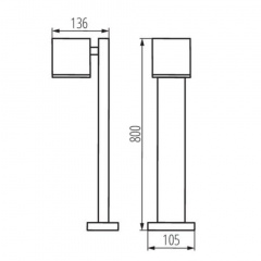 Парковий стовпчик Kanlux Gori 13.6x10.5x80 см Антрацит (Kan29003) Курінь