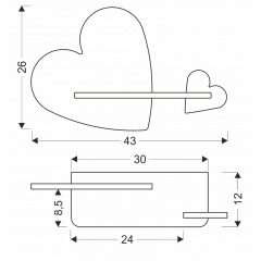 Настінний світильник Candellux Heart 43x26 см Коричнево-рожевий (21-84552) Хмільник