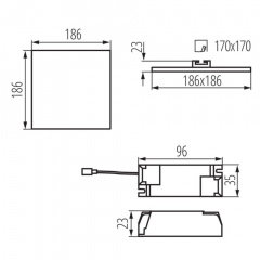 Точковий світильник Kanlux Arel 18.6x18.6x2.3 см Білий (Kan29595) Хмільник