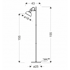 Торшер Candellux Reno 43х155 см Коричневый/Черный (51-80196) Мукачево