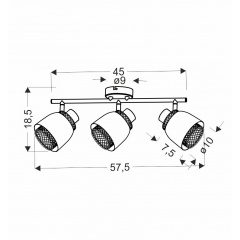 Спот Candellux Aleksandria 57.5x18.5 см Черный (93-13767) Жмеринка