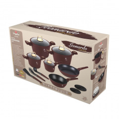 Набір посуду Berlinger Haus Leonardo Collection 15 предметів Бордовий (BH-8051) Черкаси