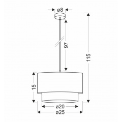 Люстра Candellux Ruben 25x115 см Чорний (31-21656) Чернівці