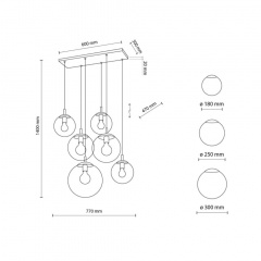 Люстра TK Lighting Esme 77x47x140 см Чорний (TK4819) Ізюм
