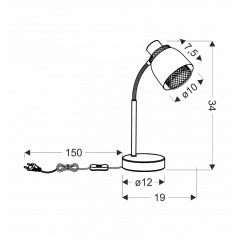 Настільна лампа Candellux Aleksandria 19x34 см Чорний (41-13774) Василівка