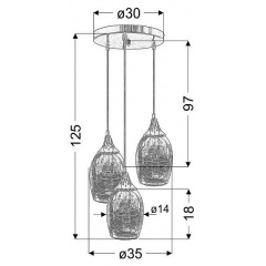 Люстра Candellux Marina 35x125 см Хром (33-60181) Тячів