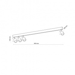 Спот TK Lighting Top 18x94x16 см Черный (TK4761) Калуш