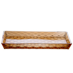 Блюдо для закусок YIWU Lirmartur diamond 27.5x13.5x2.5 см Коричневий (HP-YH-55) Буча