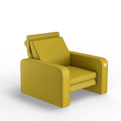 Мягкое кресло KULIK SYSTEM PLEASURE Экокожа Целый Желтый (hub_IleZ13179) Еланец