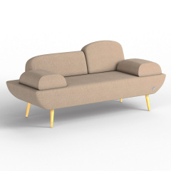 Двомісний диван KULIK SYSTEM LOFT Тканина Цілий Карамельний (hub_CNtX31529) Єланець