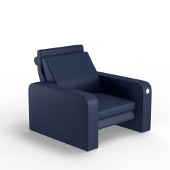 Мягкое кресло KULIK SYSTEM PLEASURE Экокожа Целый Темно-синий (hub_HhaH62733) Кременчуг