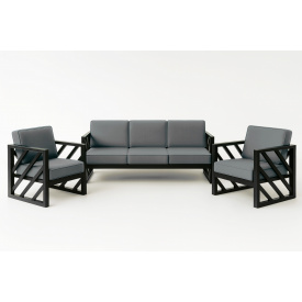 Комплект м'яких меблів Tobi Sho Лаверо/S10 з 6 подушками для дому, дачі, саду, офісу, велюр Світло-сірий/29, 750х1600х700 мм