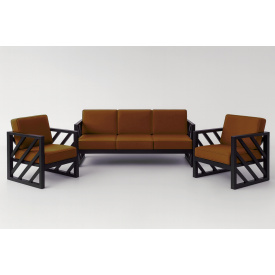 Комплект м'яких меблів Tobi Sho Лаверо/S10 з 6 подушками для дому, дачі, саду, офісу, велюр Рудий/22, 750х1600х700 мм