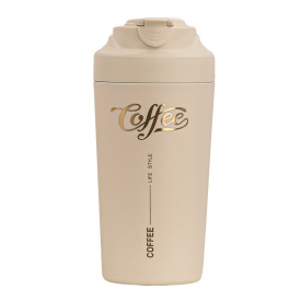 Термочашка з керамічною колбою YIWU Coffee 480 мл Бежевий (HP-14-14BE)