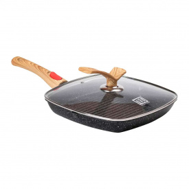 Сковорода-гриль з антипригарним покриттям та знімною ручкою MGC 28 см Чорний (HP-4-462B)