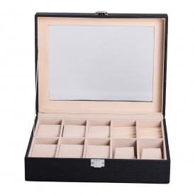 Скринька-органайзер для прикрас YIWU 25.5x20x7.5 см Чорний (HP-5-6B)