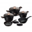 Набір посуду Berlinger Haus Black Rose Collection 10 предметів Чорний (BH-8168) Ірпінь