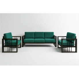 Комплект мягкой мебели Tobi Sho Вердон/S12 с 6 подушками для дома, дачи, сада, офиса, велюр Морская волна/13, 750х1600х700 мм