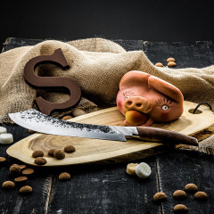 Кухонный нож для мяса Style de Vie Forged Katai KatButcher 25.5 см Коричневый (45776) Каменка-Днепровская