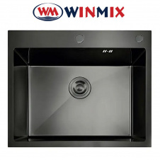 Кухонная мойка Winmix MH5843 DECOR NANO-BLACK из нержавеющей стали, Графит
