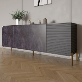 Комод Lion Грей 204x38x76.5 см Бетон темний/Асфальт (LION-042677)