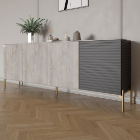 Комод Lion Грей 204x38x76.5 см Шварцвальд/Асфальт (LION-042678)