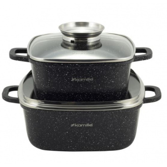 Набір посуду 5 предметів (20 см, 24 см) із прихватками Kamille KM-4434