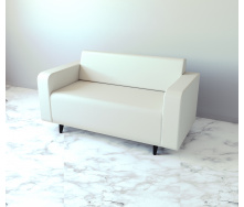 Диван офісний Tobi Sho Арне з підлокітниками 1380х700х740 мм, шкірзам White/2300