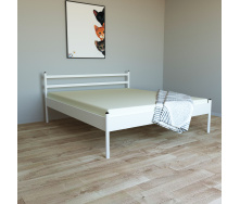 Ліжко полуторне металеве Tobi sho Гармонія 200X140 білий
