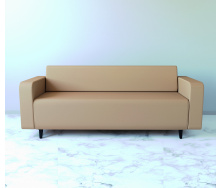 Диван офисный Tobi Sho Арне с подлокотниками 1880х700х740 мм, кожзам Coffe Milk/2238