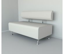 Диван офисный Tobi Sho Доран без подлокотников 1200x540x750, кожзам Белый 2300