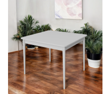 Стол обеденный Tobi Sho MONO квадратный для столовой, кухни, 880х880х750 мм Дуб Крафт Белый/Белый
