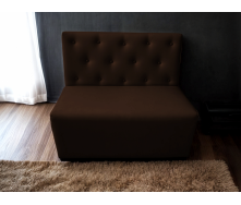 Диван для кафе Tobi Sho Бостон с высокой спинкой и пуговицами 1500x630x850, кожзам Темный шоколад 22311