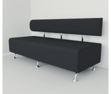 Диван офисный Tobi Sho Доран без подлокотников 1800x540x750, кожзам Антрацит 2243