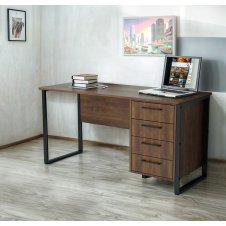 Стол письменный Tobi Sho LOFT Volcano СПЛВ/2-1 прямой с ящиками, столешница 18 мм, 1600х600х750 Фаервуд