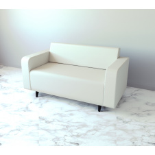 Диван офисный Tobi Sho Арне с подлокотниками 1380х700х740 мм, кожзам White/2300
