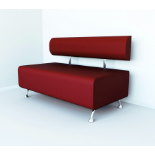 Диван офисный Tobi Sho Доран-42 без подлокотников 1200x540x750, кожзам Красный 2210