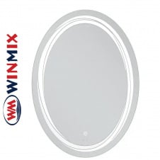 Зеркало для ванной комнаты Winmix PREMIUM WAVE MV04-60x80 (с LED-подсветкой, часы, антизапотевание)