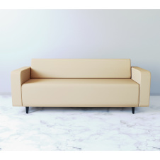 Диван офисный Tobi Sho Арне с подлокотниками 1880х700х740 мм, кожзам Cream/2207