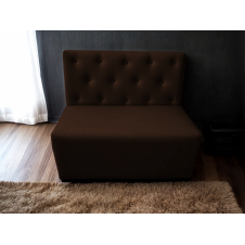 Диван для кафе Tobi Sho Бостон с высокой спинкой и пуговицами 1500x630x850, кожзам Темный шоколад 22311