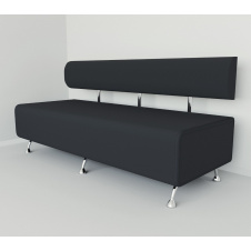 Диван офисный Tobi Sho Доран без подлокотников 1800x540x750, кожзам Антрацит 2243