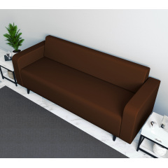 Диван офісний Tobi Sho Арне з підлокітниками 1880х700х740 мм, шкірзам Bright Brown/2231 Чернівці