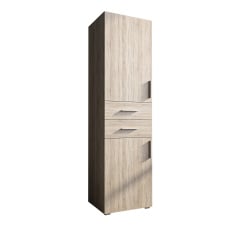 Шкаф-пенал Tobi Sho ST-0014 с полками и выдвижными ящиками, 600х2180х520 мм, Сонома Ровно