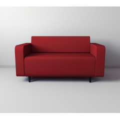 Диван офисный Tobi Sho Арне с подлокотниками 1580х700х740 мм, кожзам Red/2210 Днепр