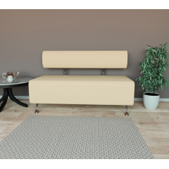 Диван офісний Tobi Sho Доран без підлокітників 1200x540x750, шкірзам Шампань 2207 Житомир