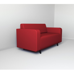 Диван офісний Tobi Sho Арне з підлокітниками 1380х700х740 мм, шкірзам Red/2210 Виноградів