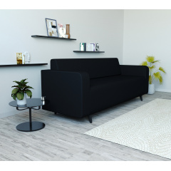 Диван офісний Tobi Sho Арне з підлокітниками 1880х700х740 мм, шкірзам Black/2230 Херсон